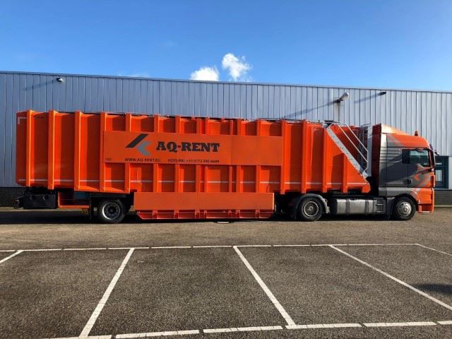 Bright orange KOKS Tainer mobile storage container for AQ-Rent